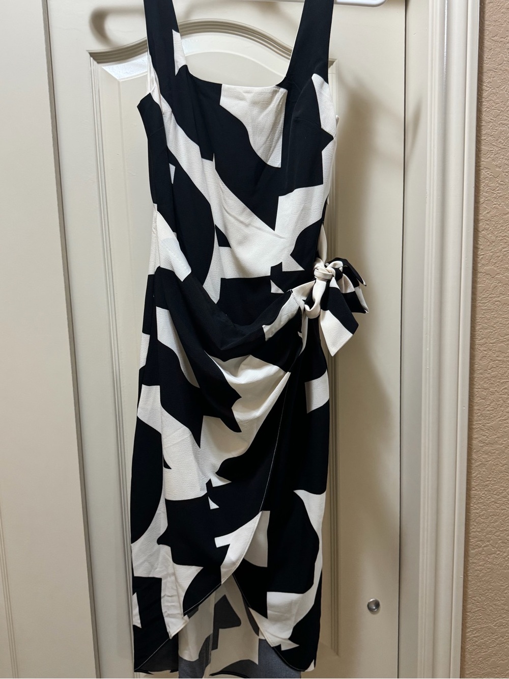 Express Black and White wrap Draped Dress